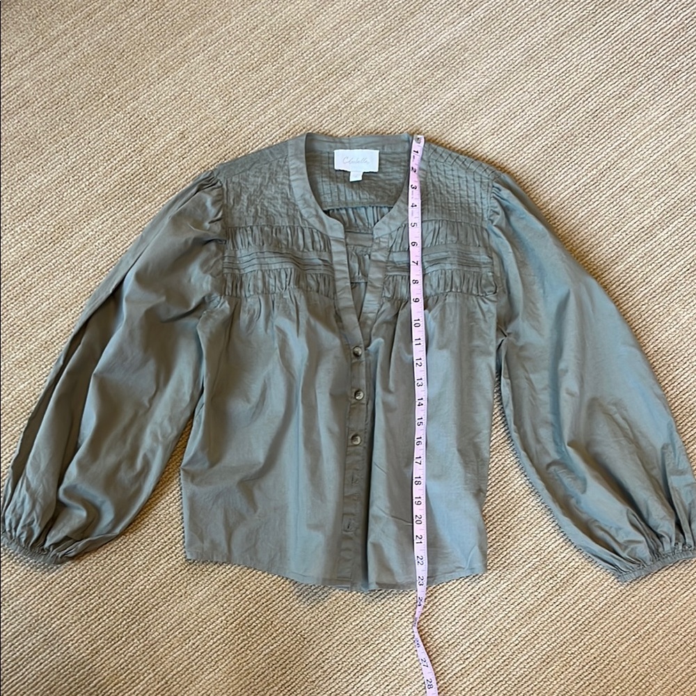 Cleobella Button Blouse flowy camp green doen style